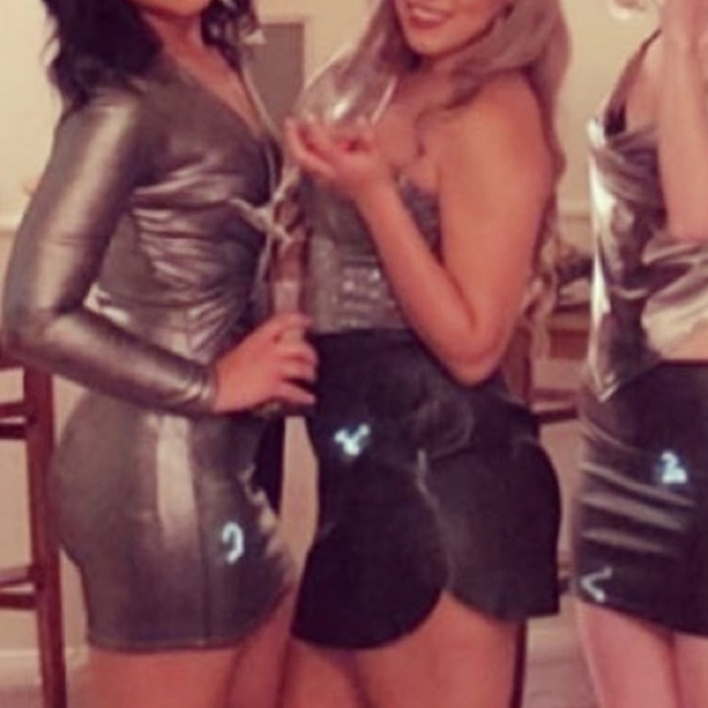 Metallic mini dress